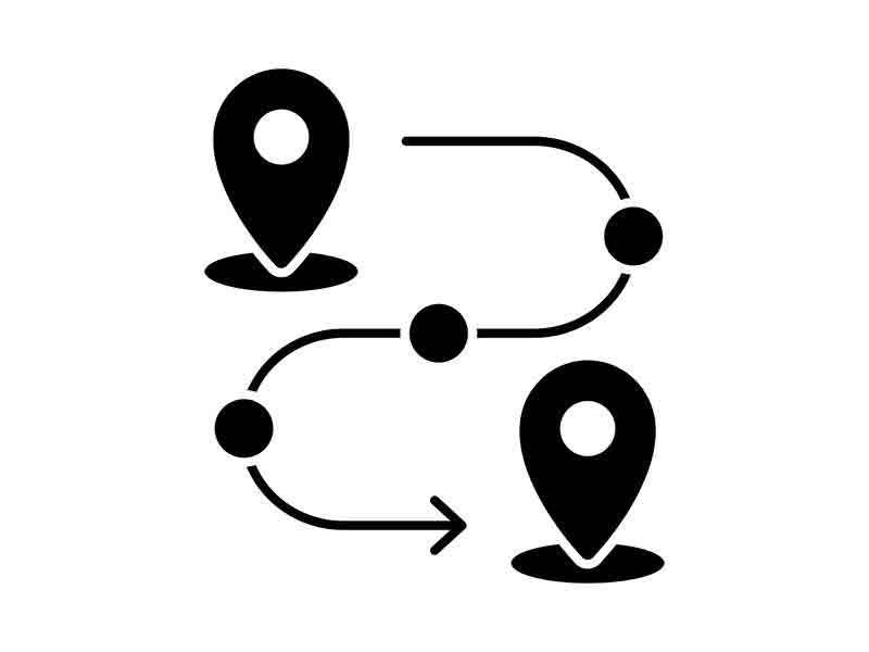 black roadmap icon